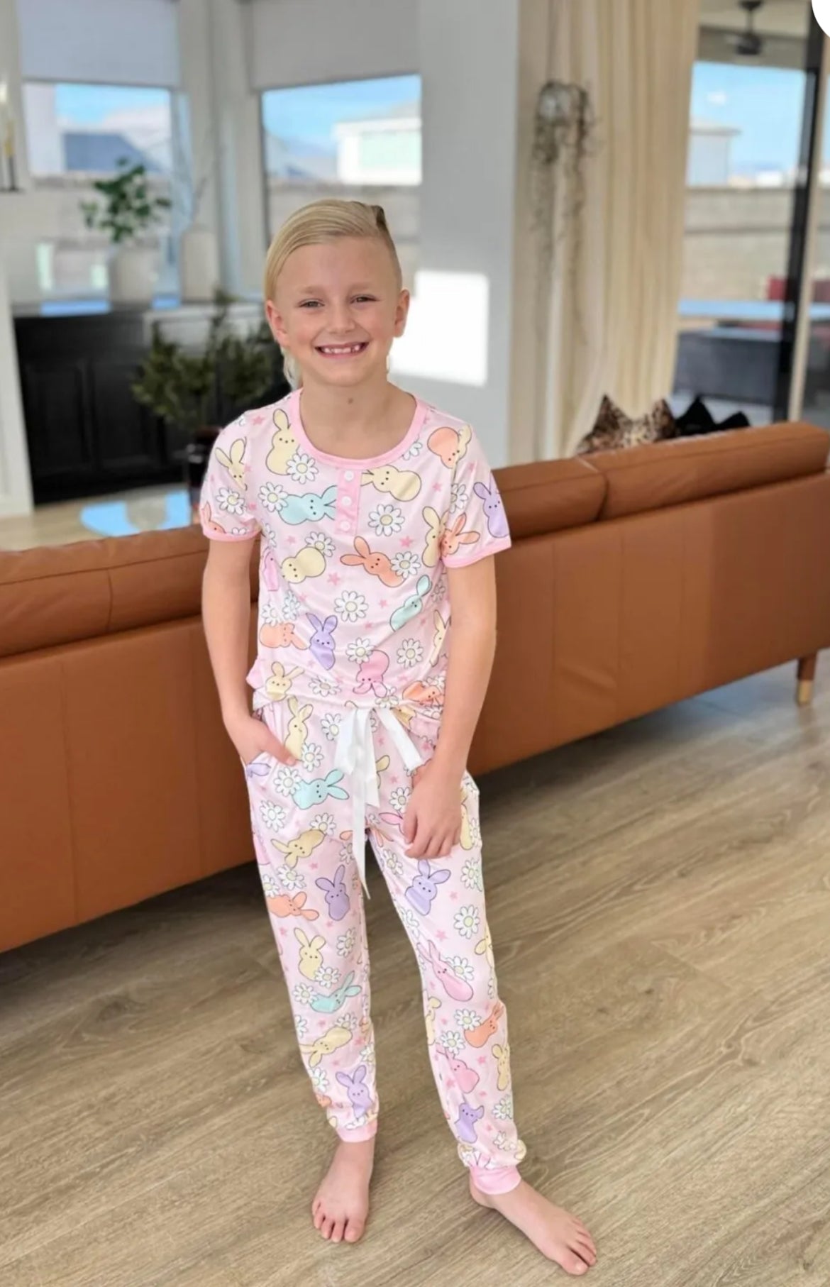 Pink Peep Bunny Jogger PJ Set