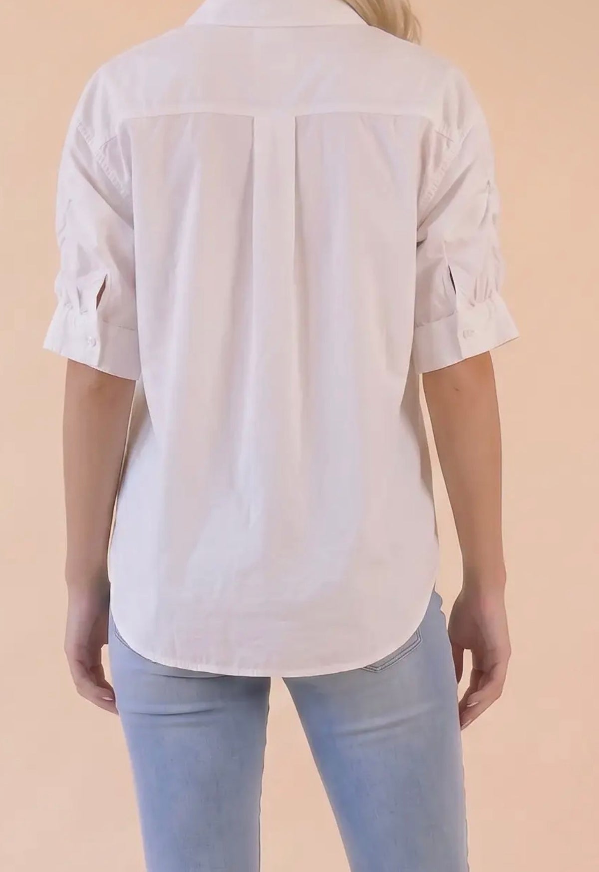 White Oversized Boyfriend Button Down Shirt