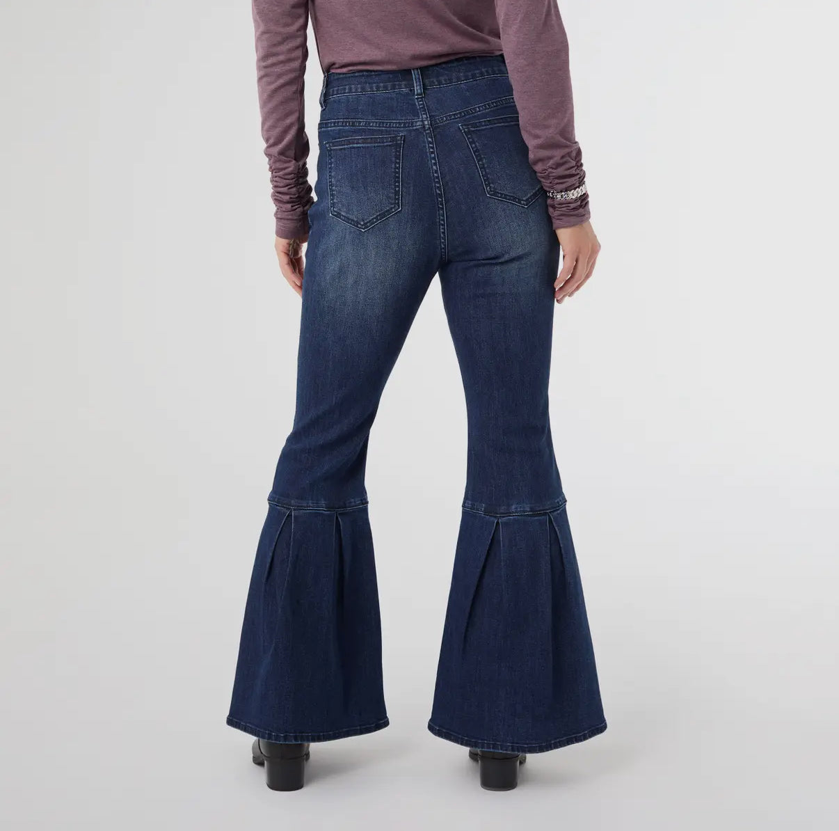 Coco + Carmen Bambu Soft Bell Flare Indigo Dark Denim