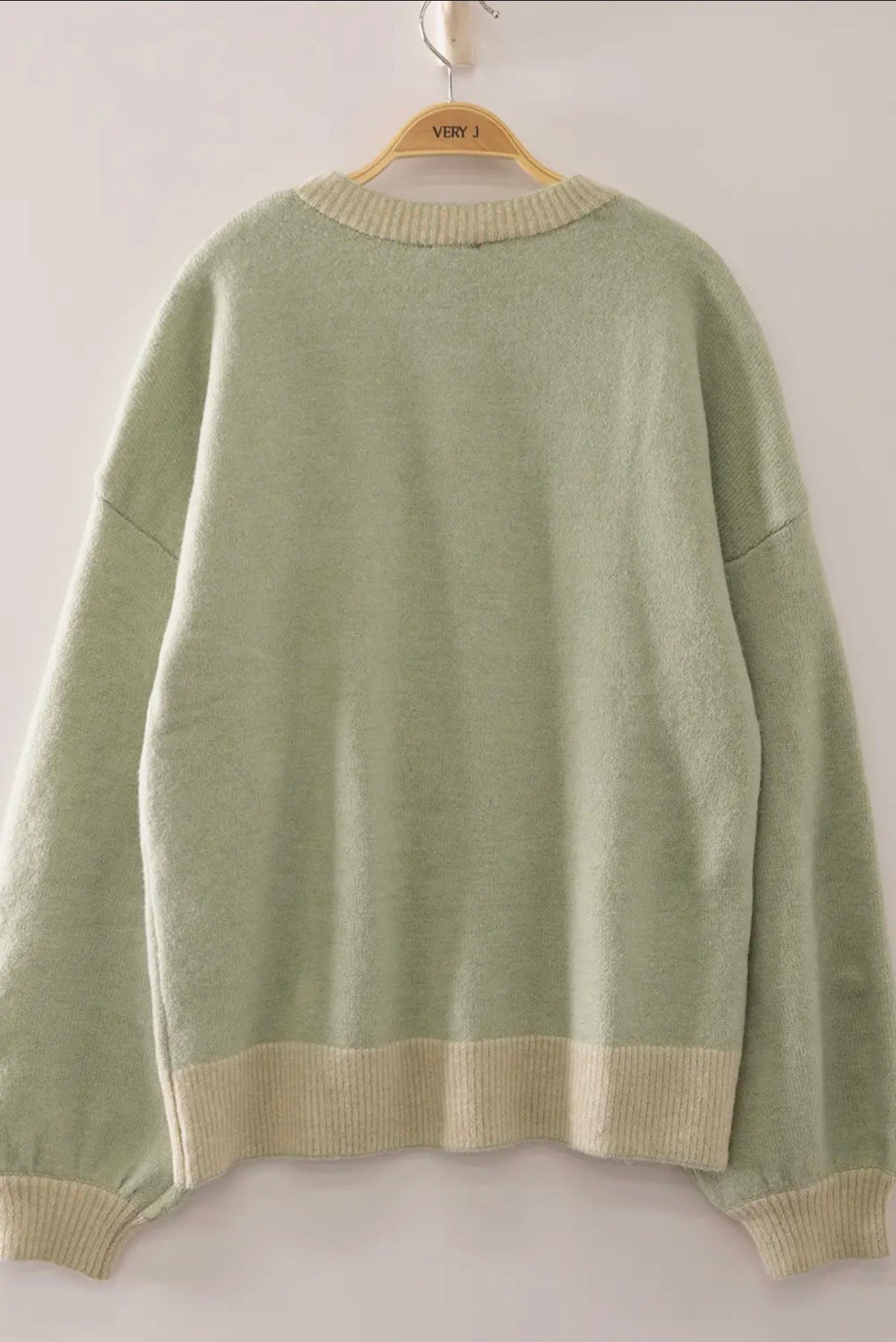 12W3674N Dog Intarsia Sweater Sage