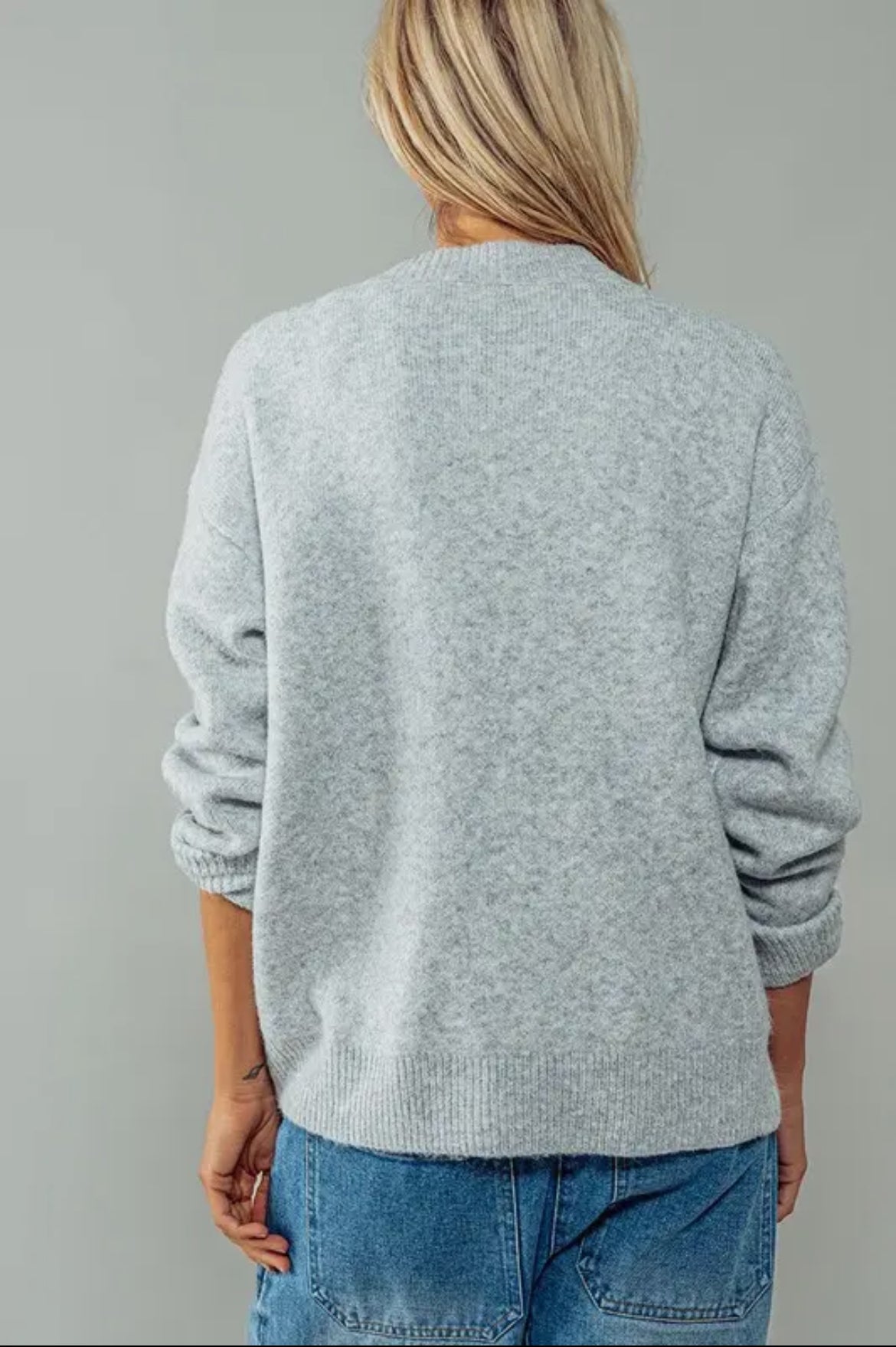 Checkered Opulence Cardigan Grey