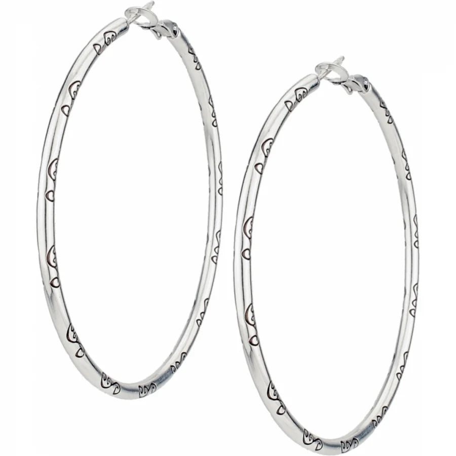 JE0040 Sil Grande Hoop Charm Earrings