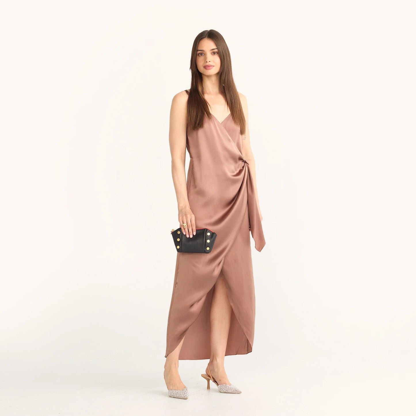 Paul pocket black press/brushed gold red zip