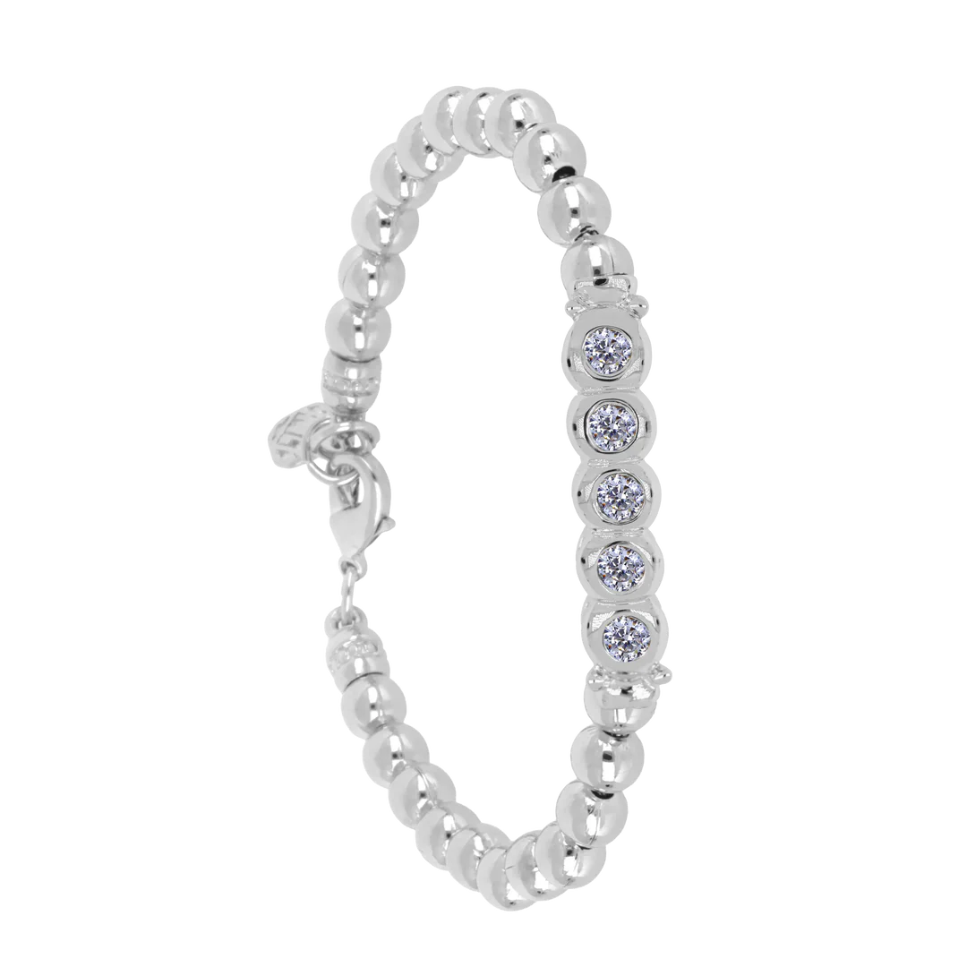 B5814-RF0S FIVE STONE CZ BEZEL BRACELET