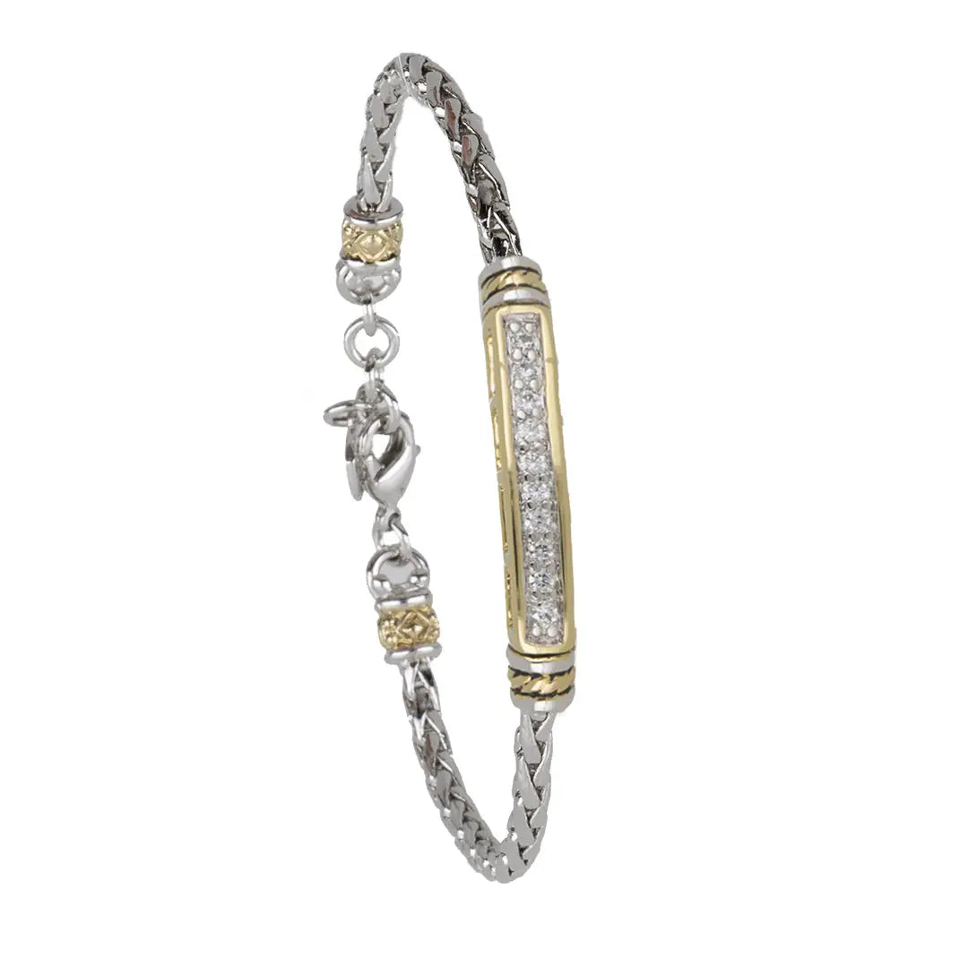 B5611-AF01 PETITE PAVE 7" BAR BRACELET