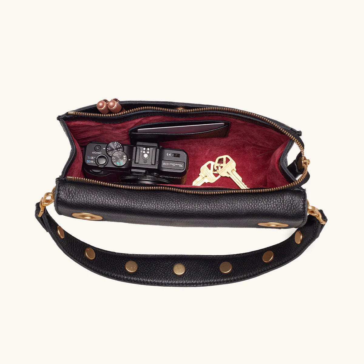 Montana Clutch Small Black Brushed Gold