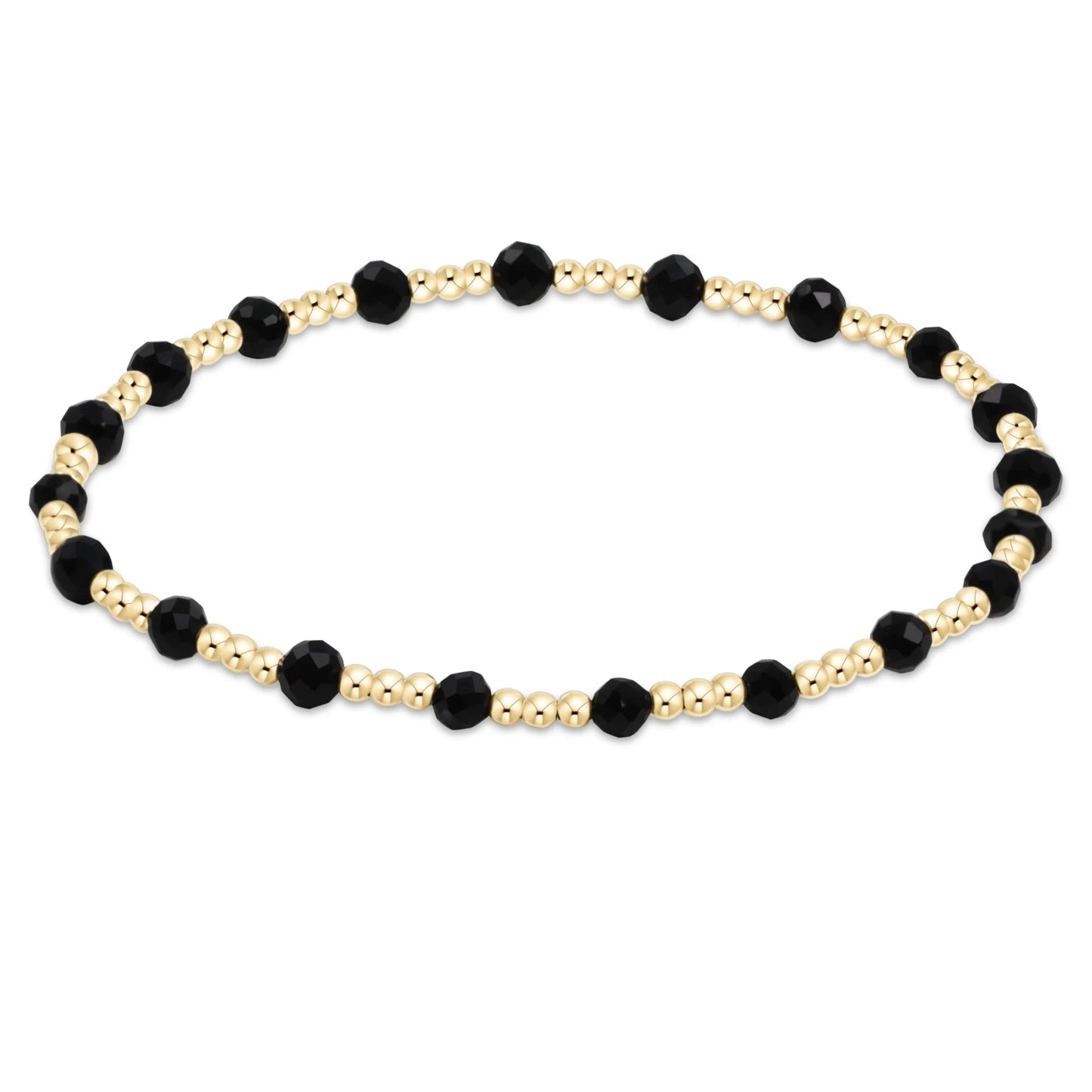 BGEMGSINP3FOX Gemstone Gold Sincerity Pattern 3mm Bead Bracelet