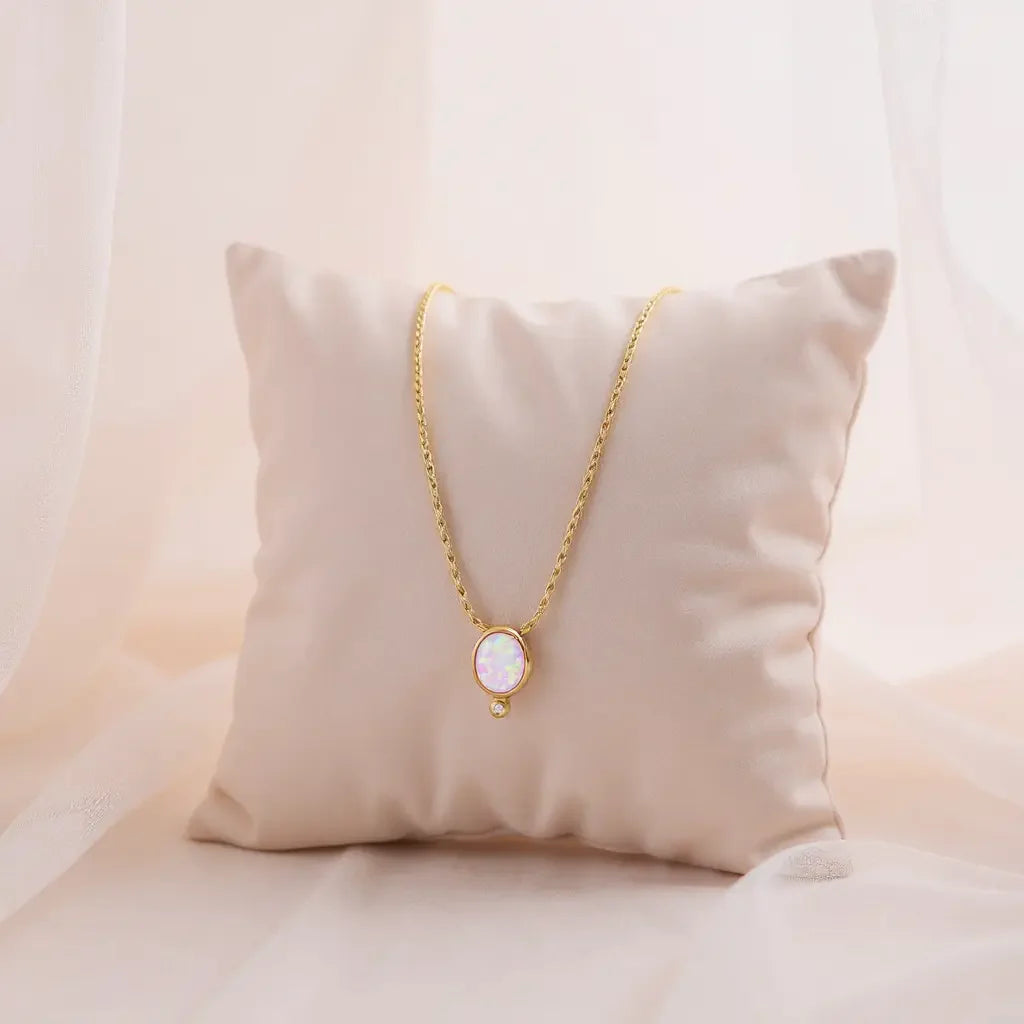 K5572-GHF3 Opalas do Mar pink opal Necklace 18"