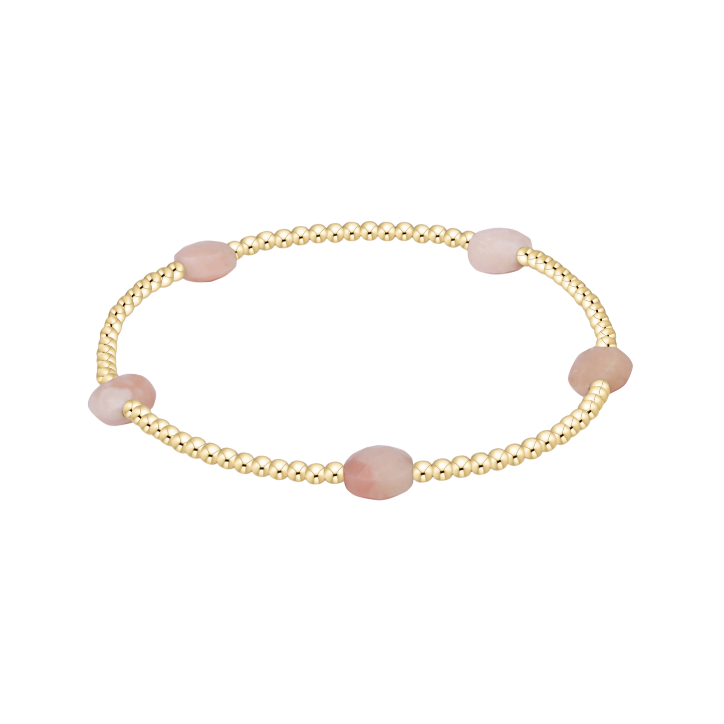 BGEMADSM2GPOP Admire Small Gem 2mm Gold Bracelet- Pink Opal
