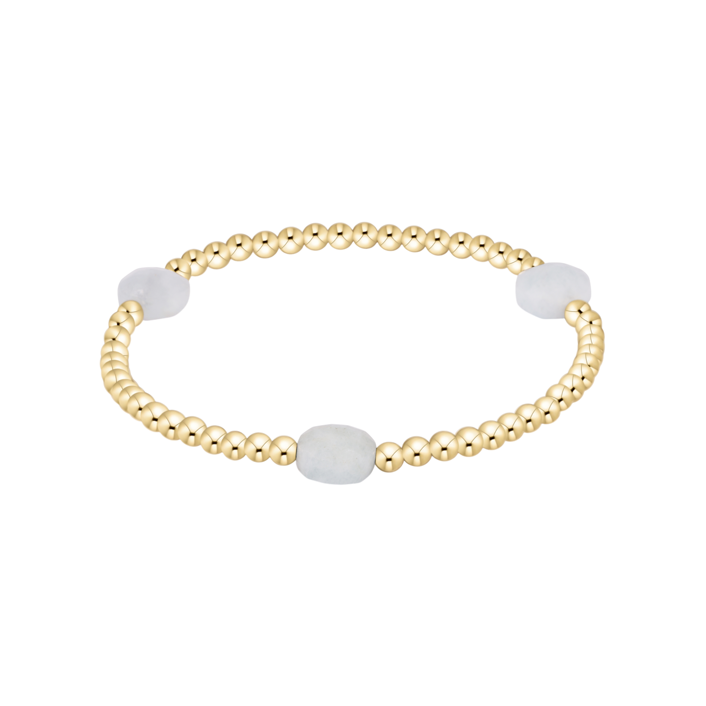 BGEMAD3GAQ Admire Gem 3mm Gold Bracelet - Aquamarine
