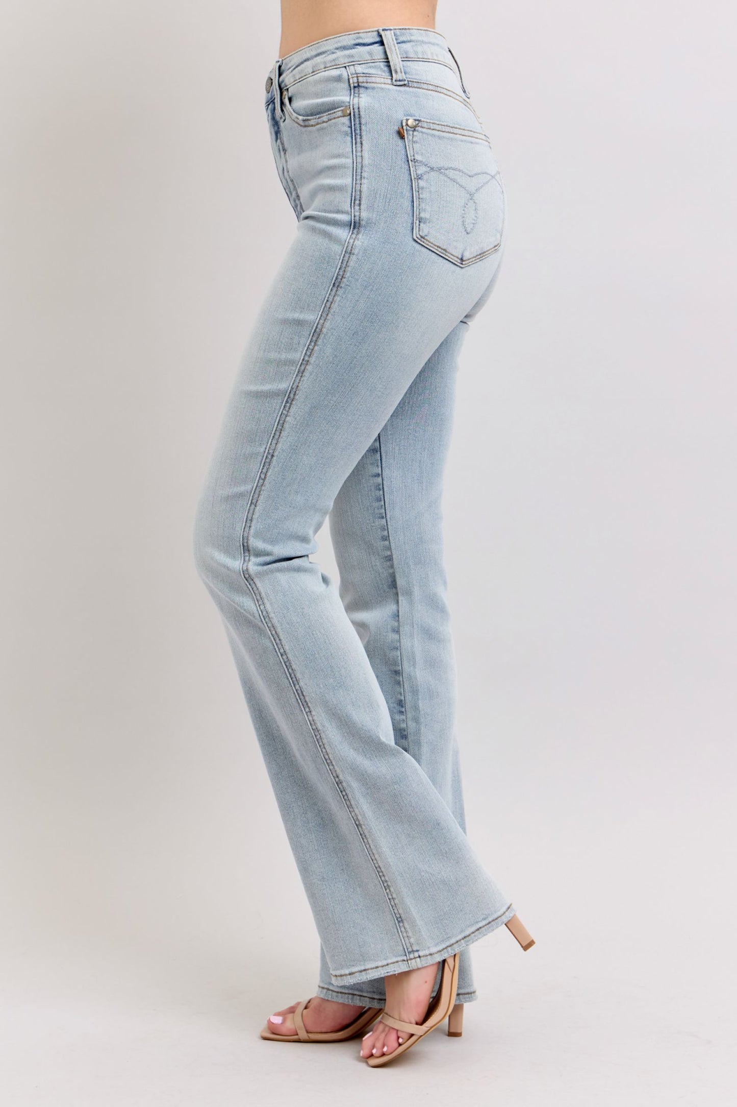 High Waist Tummy Bootcut 88784 Light Jeans