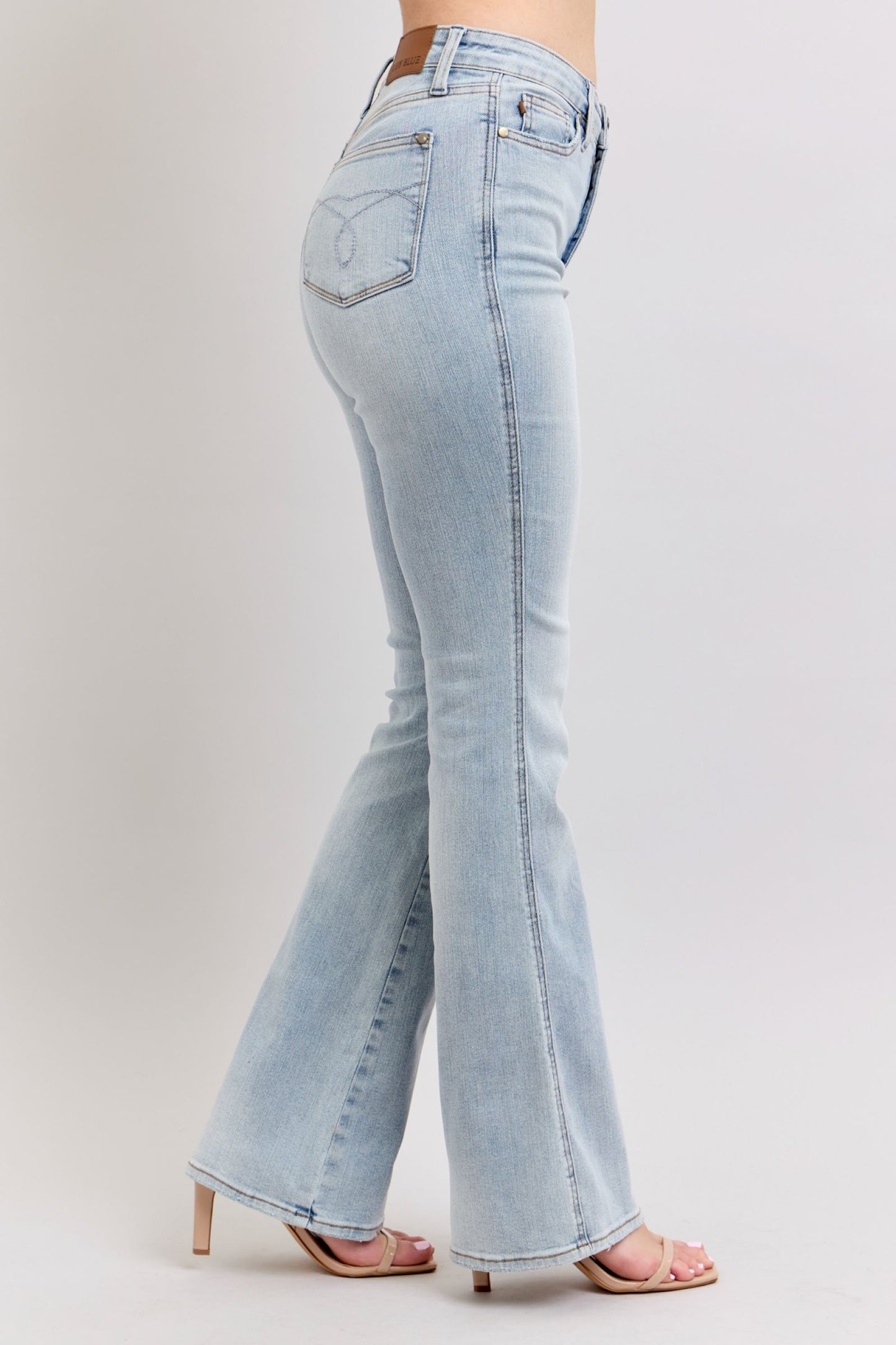 High Waist Tummy Bootcut 88784 Light Jeans