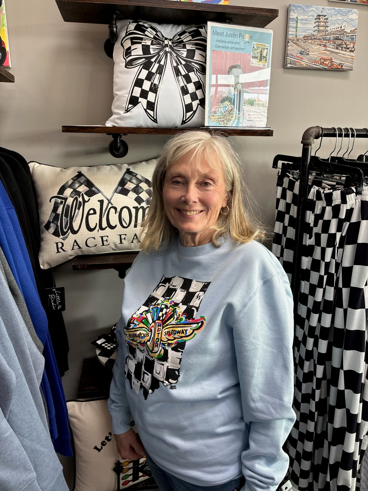 IMS Indiana Shape Crew Sweatshirt Icy Blue Heather