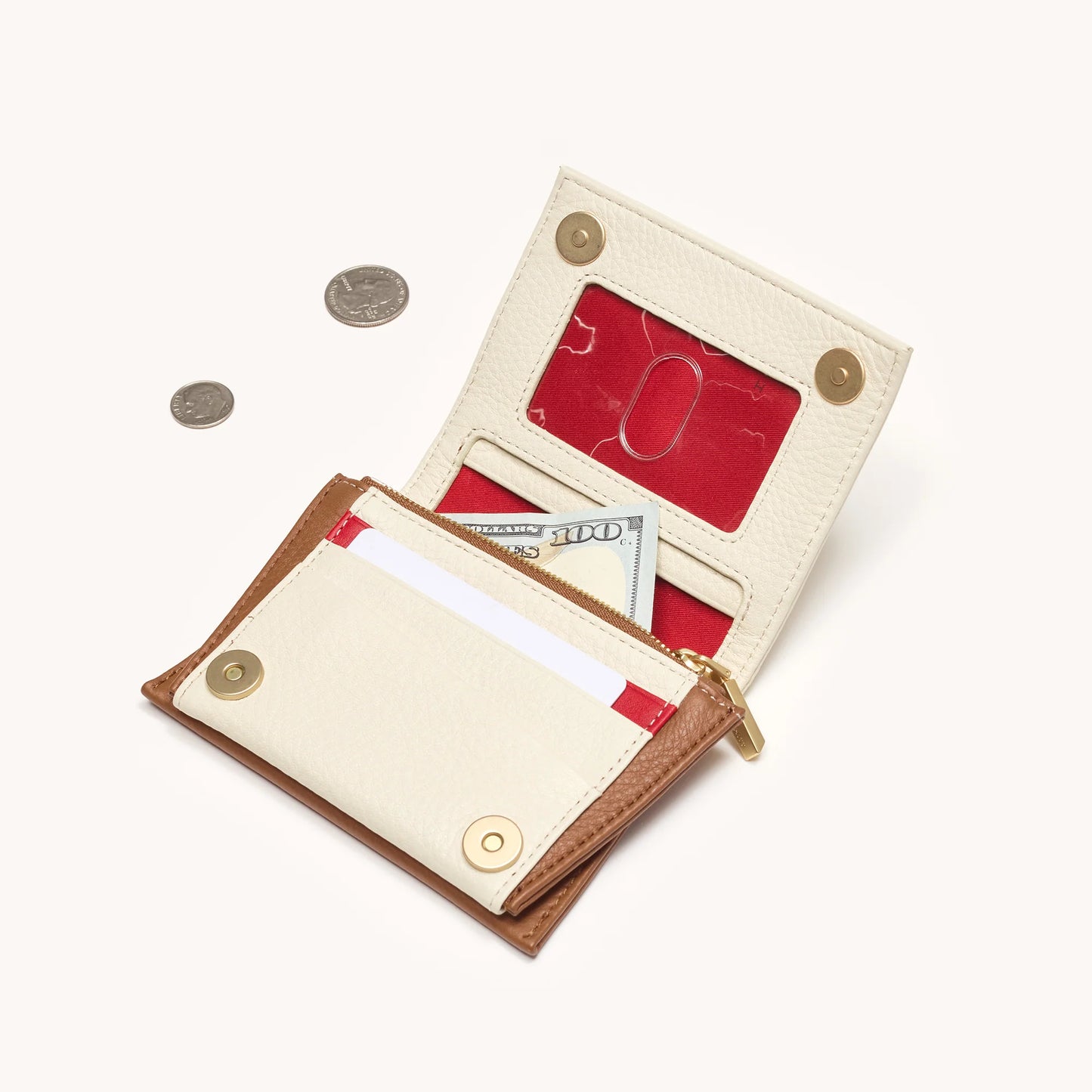 Allen Wallet Courtyard Cream/Brushed Gold