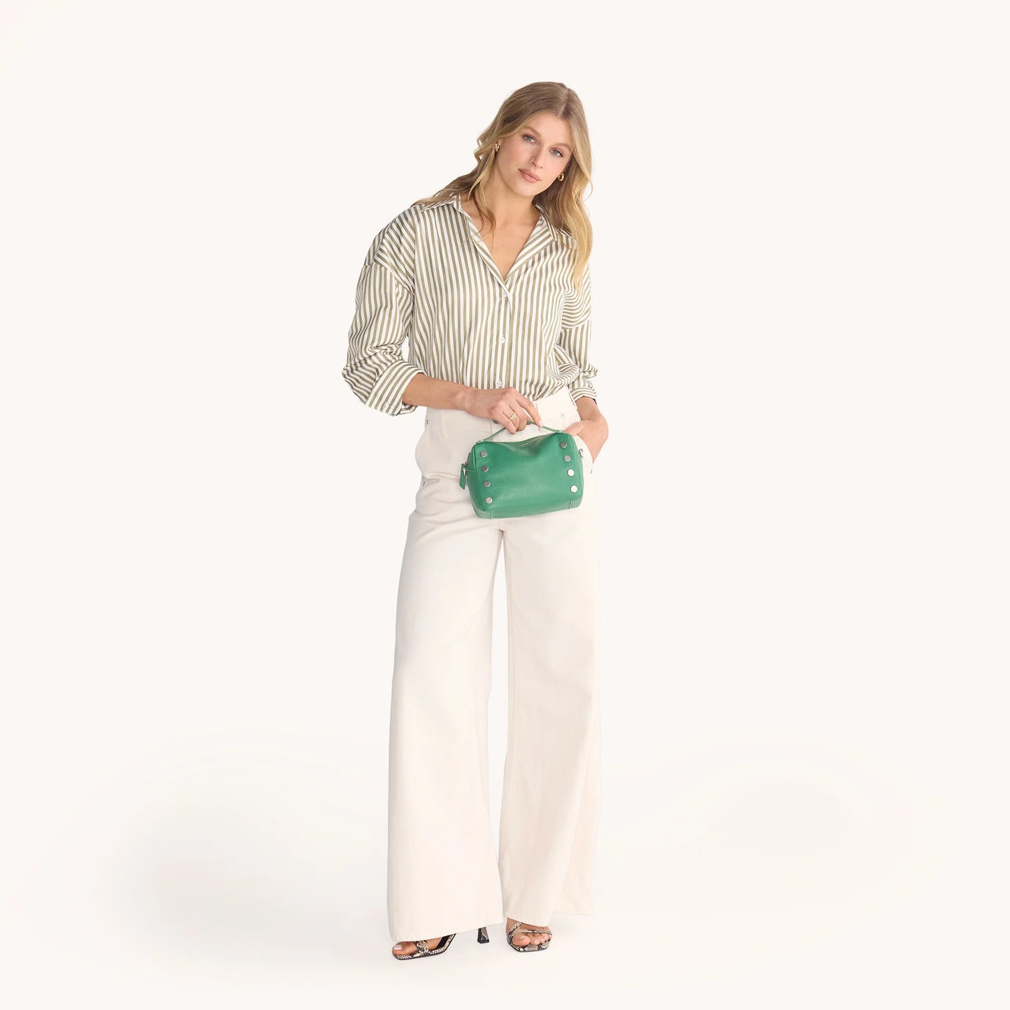 Evan Crossbody Small Lime Zest Brushed Silver**