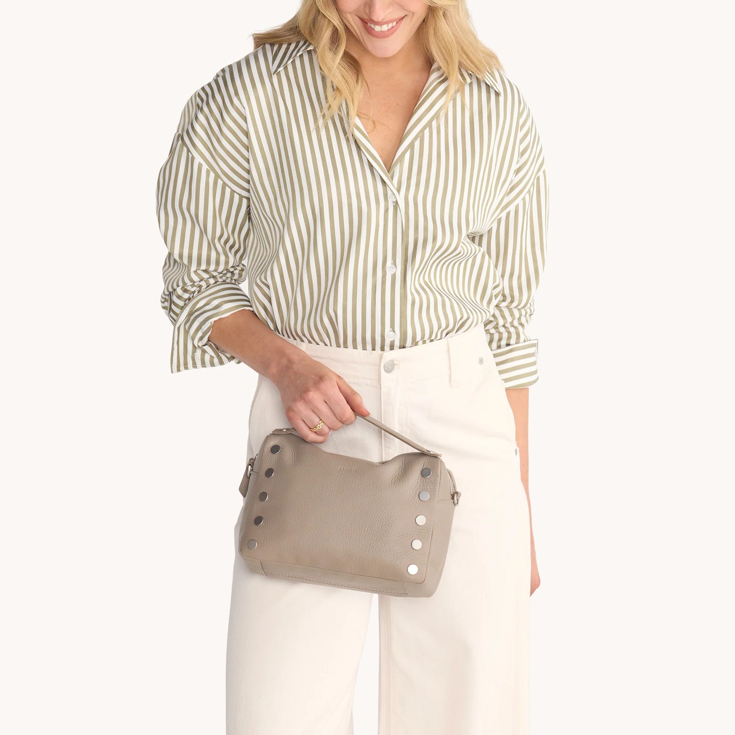 PREORDER NOW! Evan Crossbody Medium Pewter Pebble/Brushed Silver