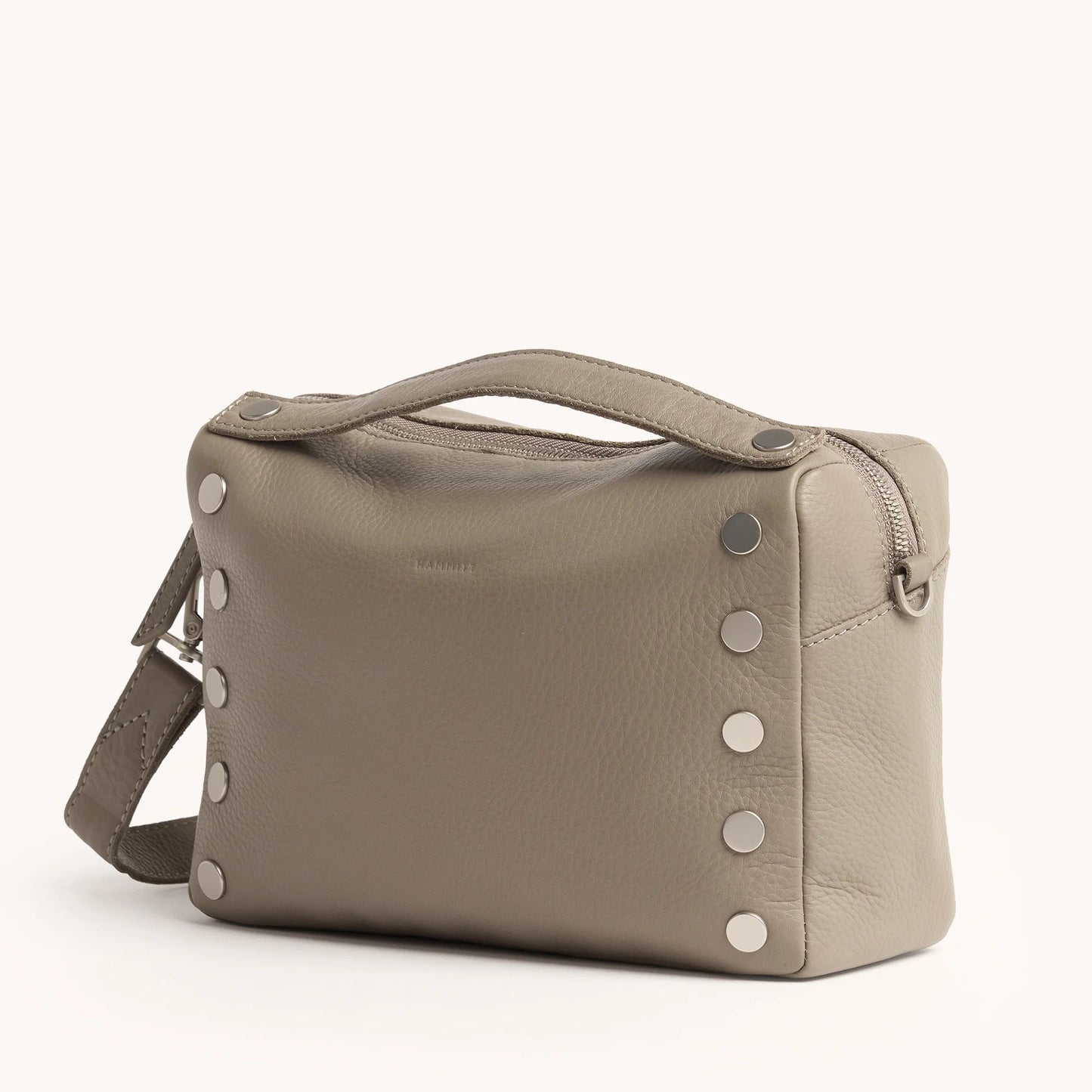 PREORDER NOW! Evan Crossbody Medium Pewter Pebble/Brushed Silver