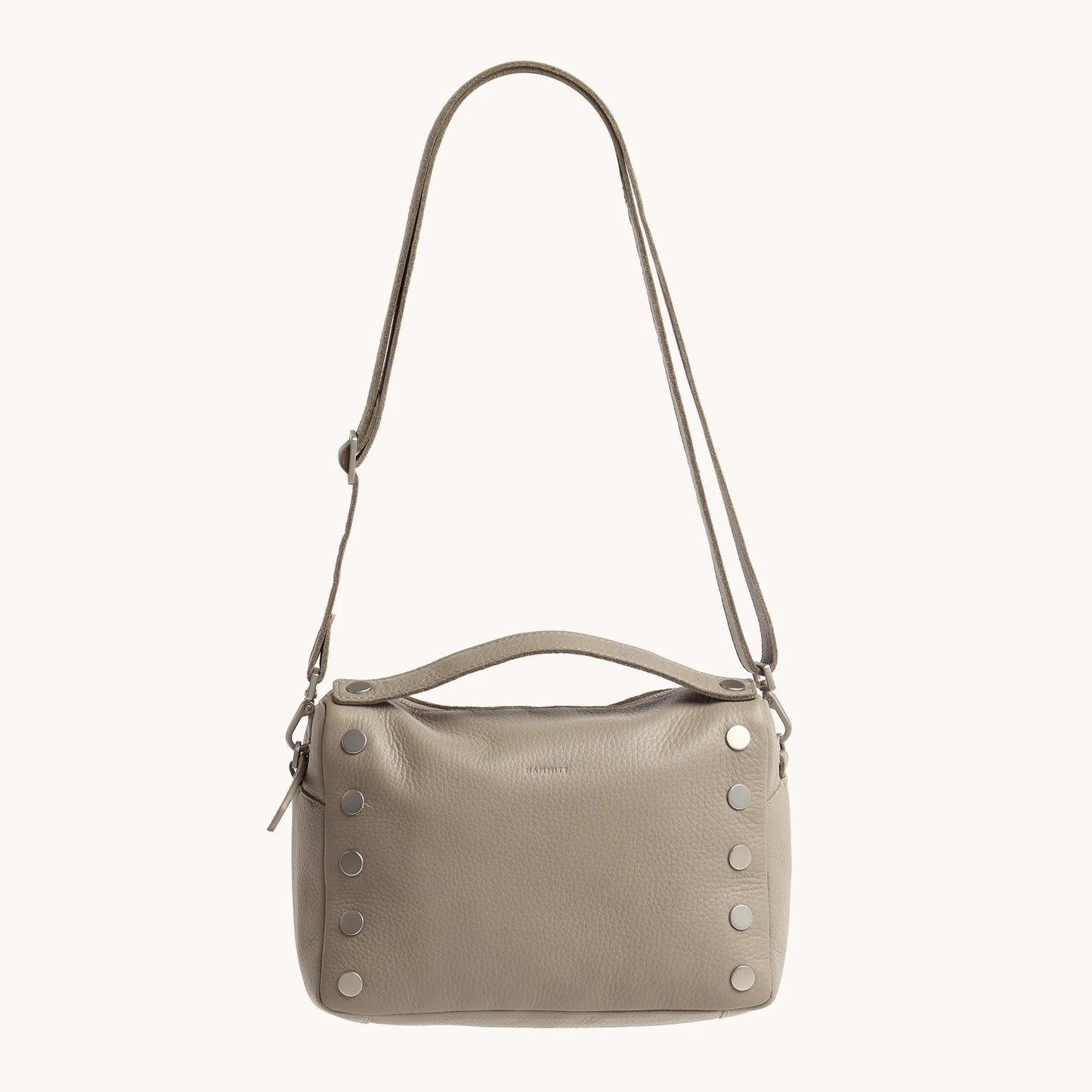 PREORDER NOW! Evan Crossbody Medium Pewter Pebble/Brushed Silver
