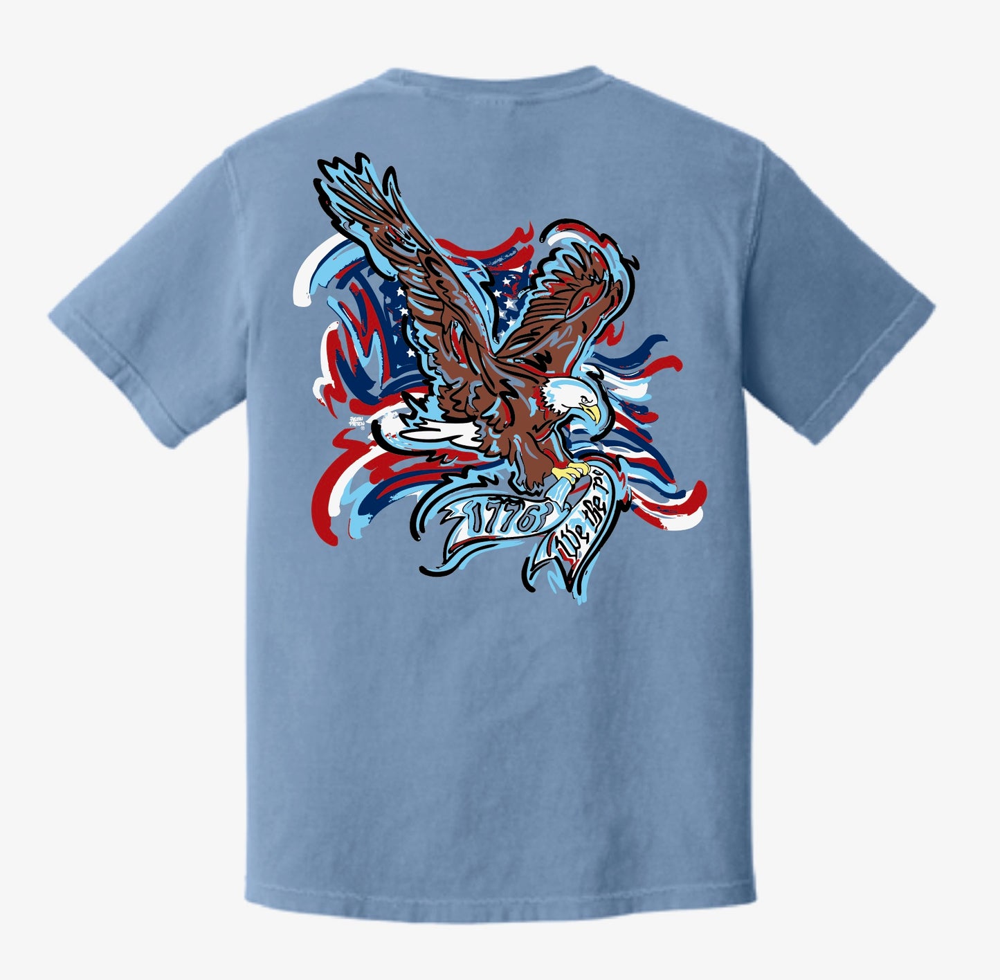 4TH of July USA Blue Tee by Justin Patten