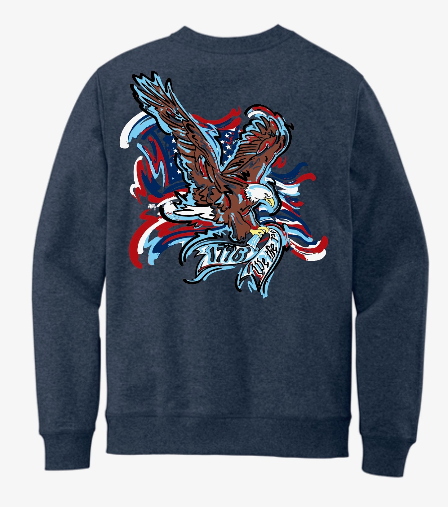 4TH of July USA Navy Crew Sweatshirt by Justin Patten
