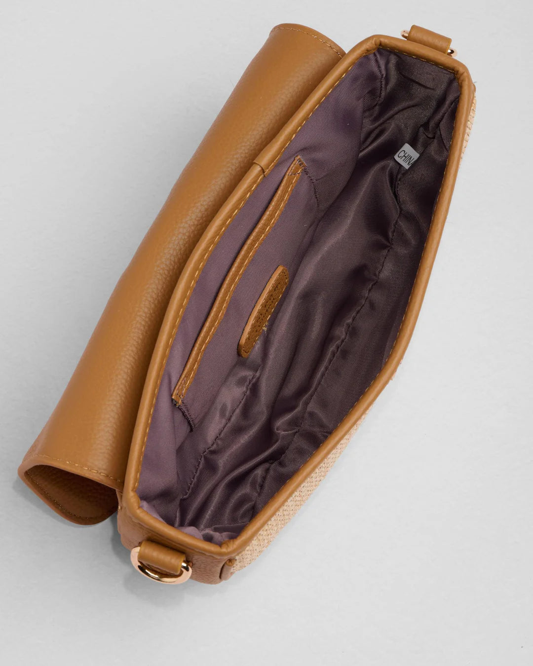 Wilmington Mini Bag Raffia & Leather Maple + 2 straps(Raffia strap & Maple Weave Gold Chain)