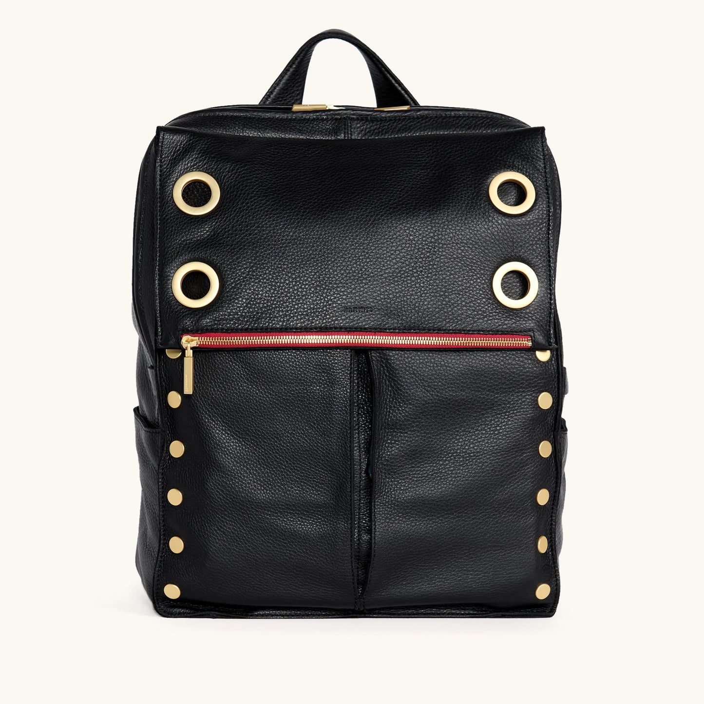 Montana Backpack XL Black Brushed Gold Red Zipper