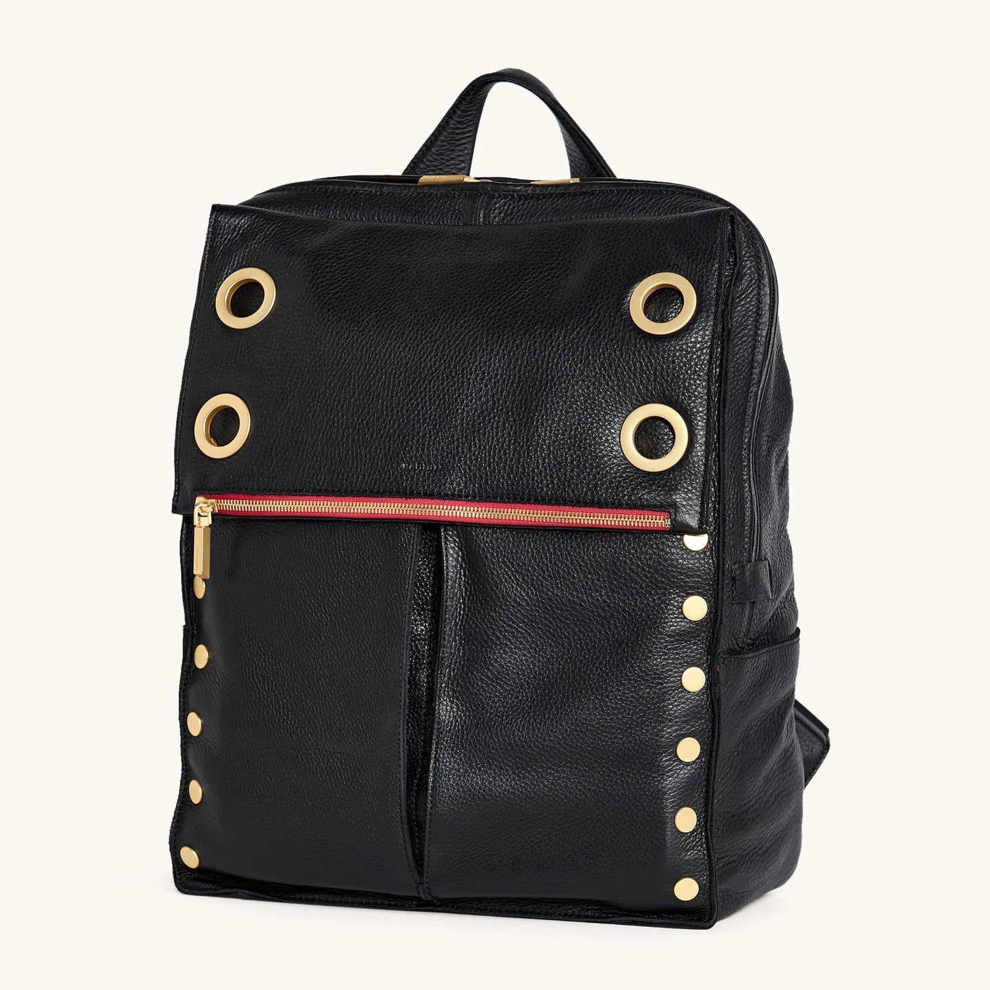 Montana Backpack XL Black Brushed Gold Red Zipper