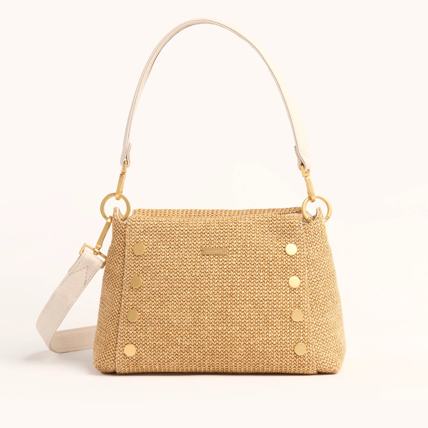 Bryant Medium Calla lily white raffia/brushed gold