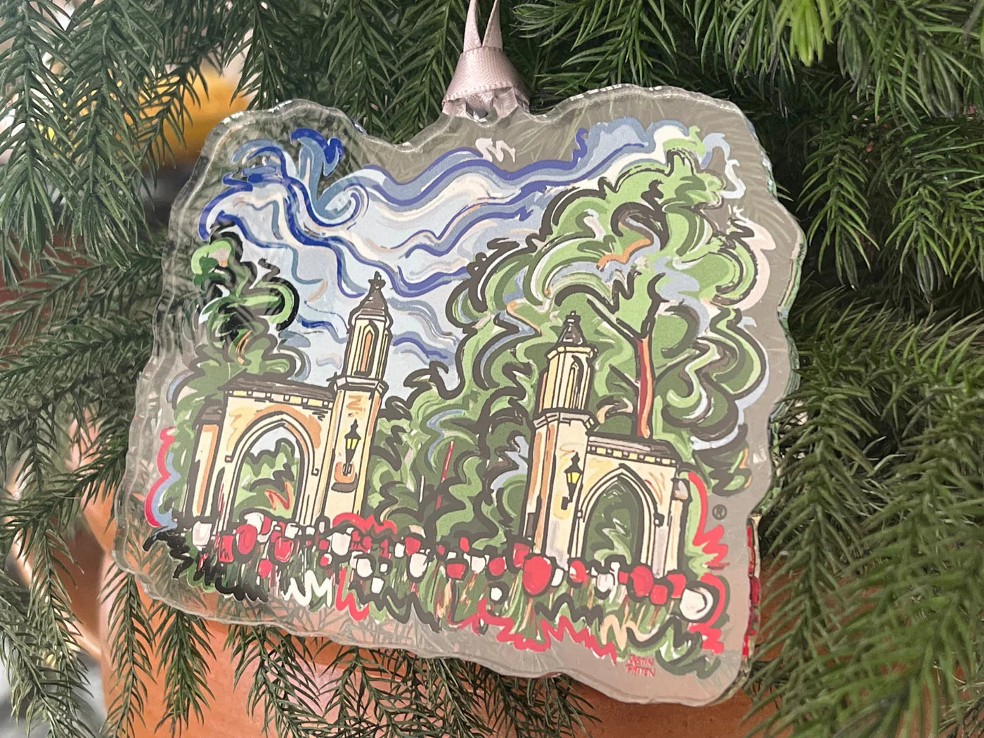 IU Sample Gates Acrylic Ornament