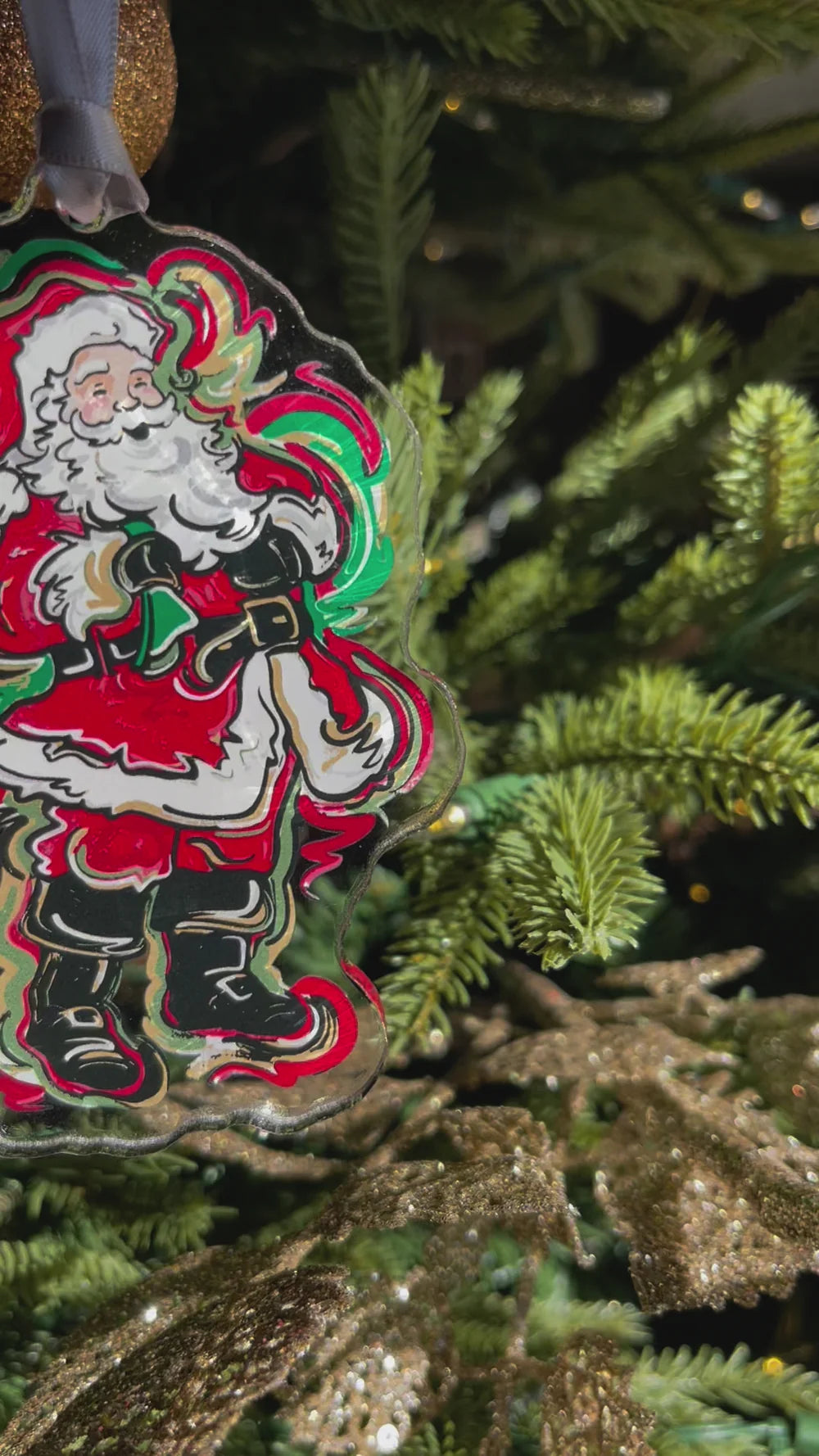 Justin Patten Santa w/Bag Ornament