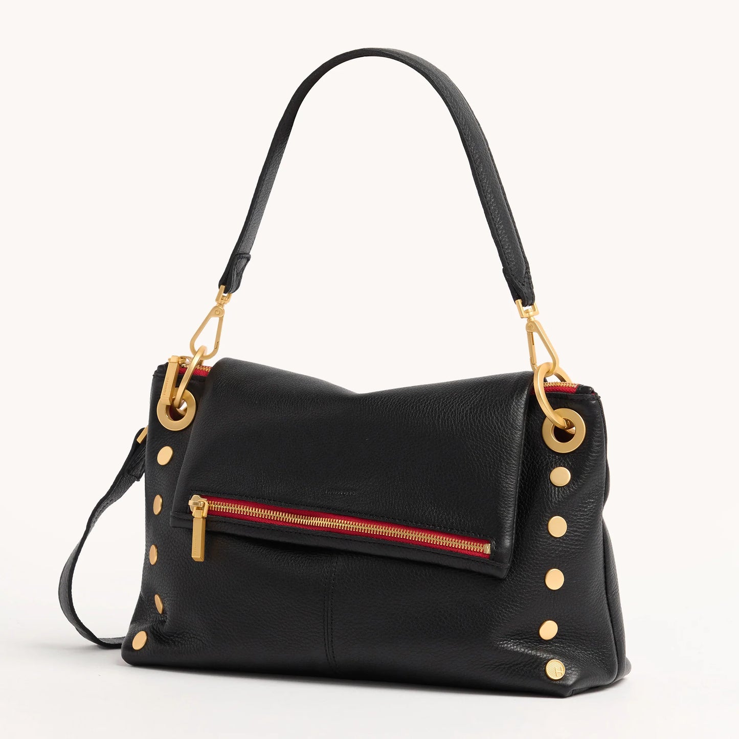 Vip Grand Black Brushed Gold Red Zipper