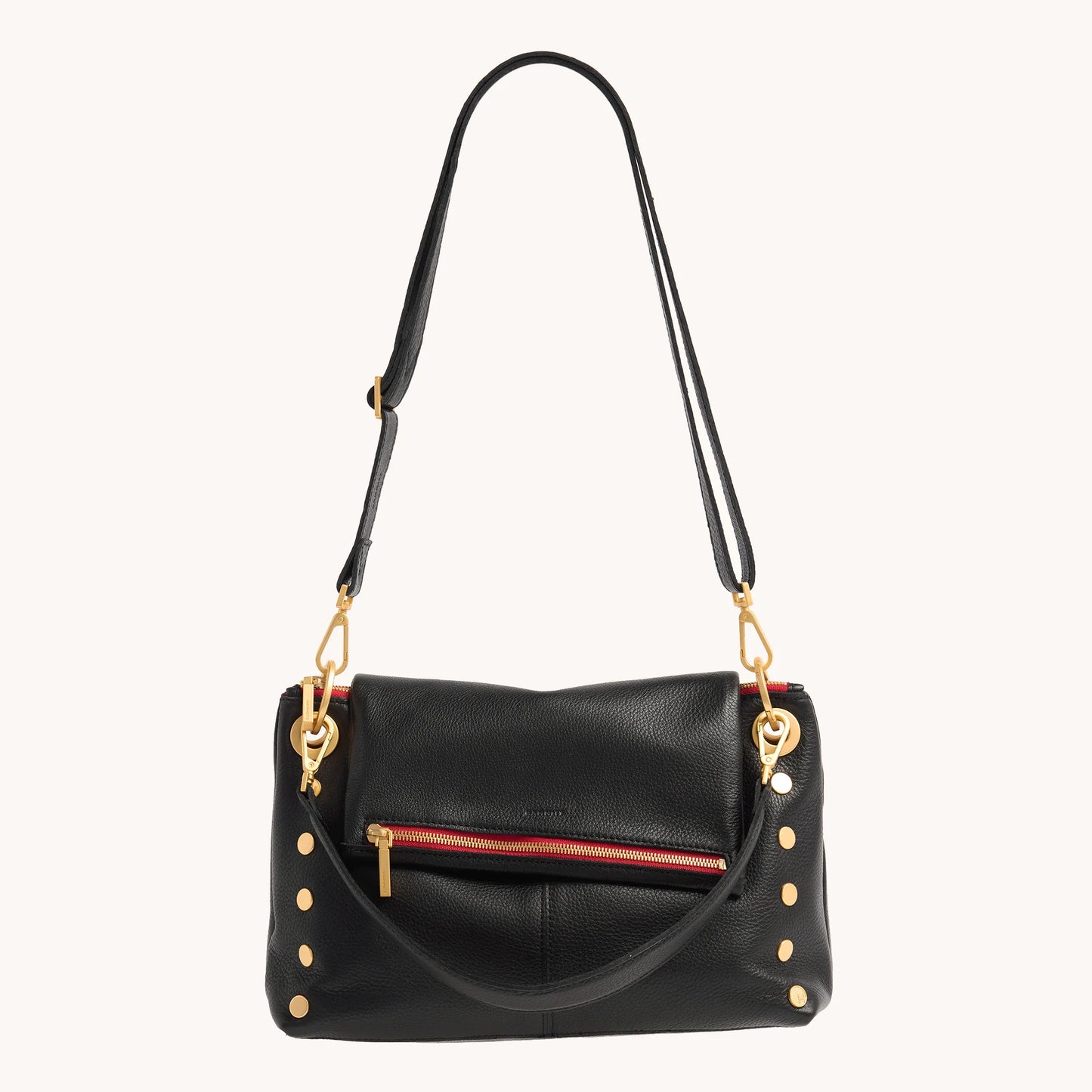 Vip Grand Black Brushed Gold Red Zipper