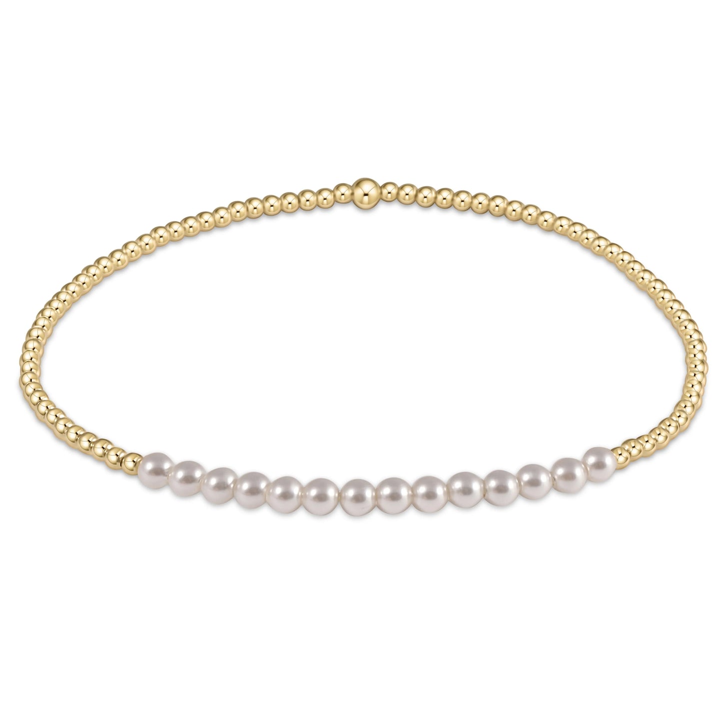 BGBL2POP Gold Bliss 2mm Bead Bracelet - Pearl