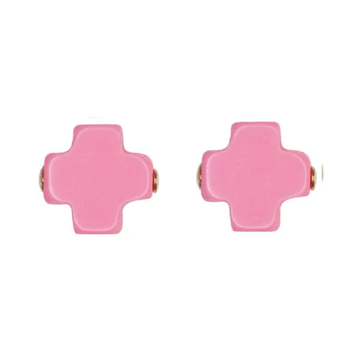 Signature Cross Stud Bright Pink