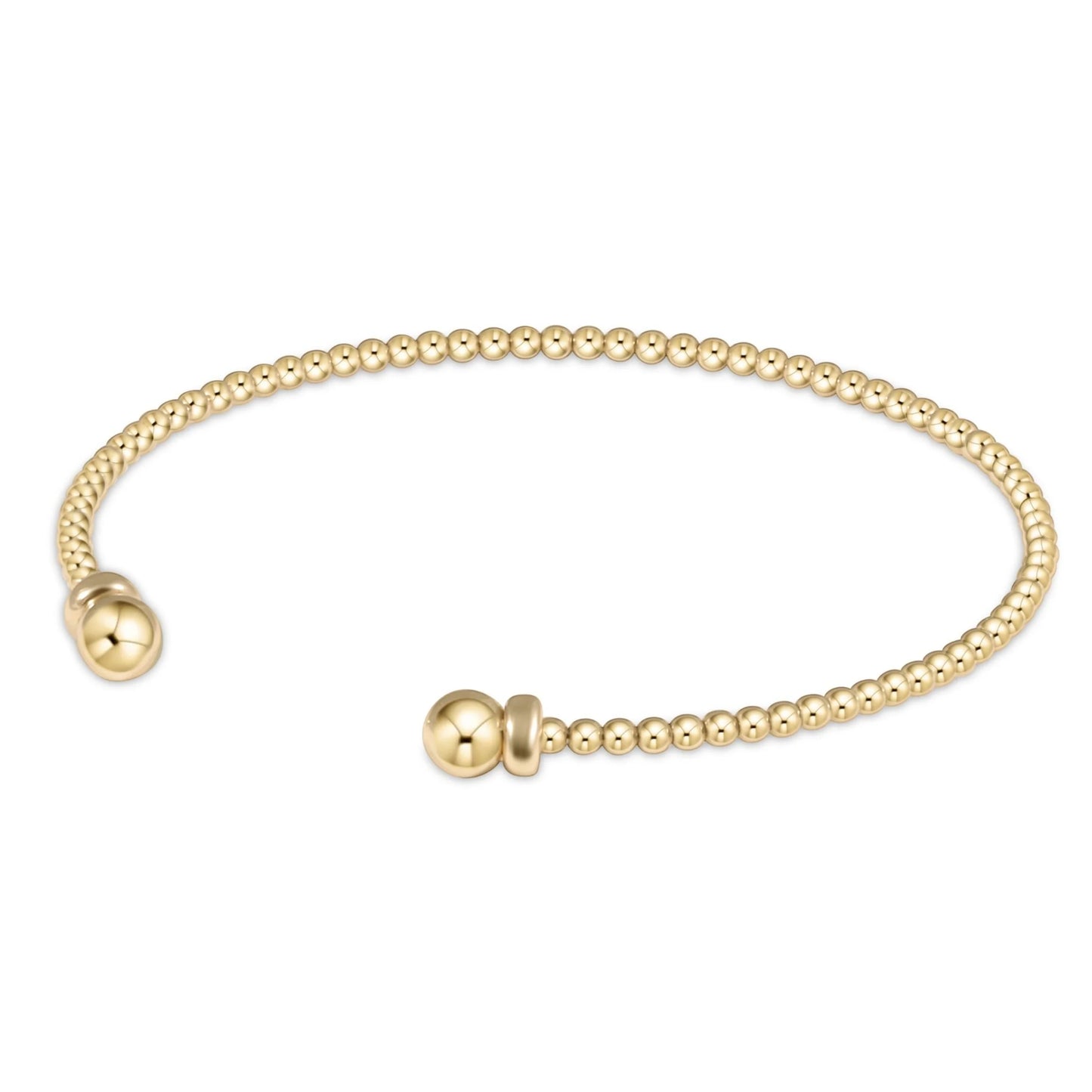 BCLG2CG Classic Gold 2mm Bead Cuff - Gold