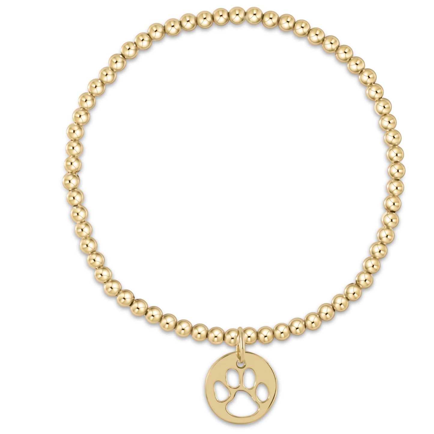 BEXCLG3PPGD Classic Gold 3MM Bead Paw Print Disc