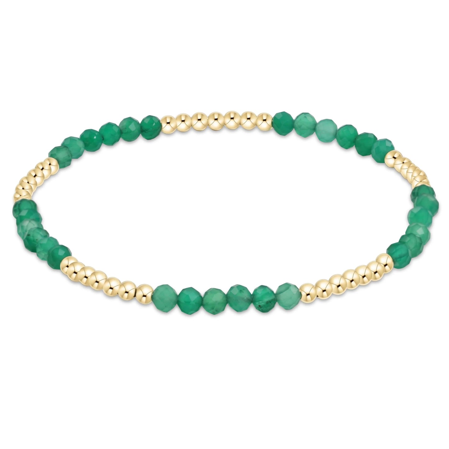 BBLFP25GOX Blissful Pattern 2.5mm Bead Bracelet - Green Onyx