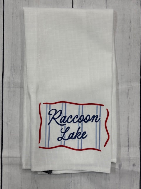 Lake Stripes Tea Towel Raccoon Lake