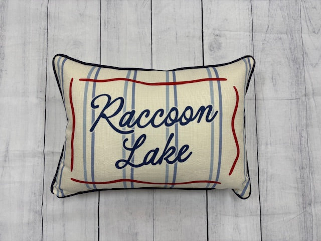 Lake Stripes Pillow Raccoon Lake