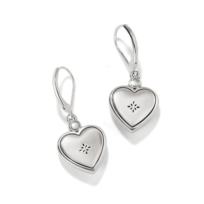 JA0025 Mosaic Heart Two Tone Leverback Earrings