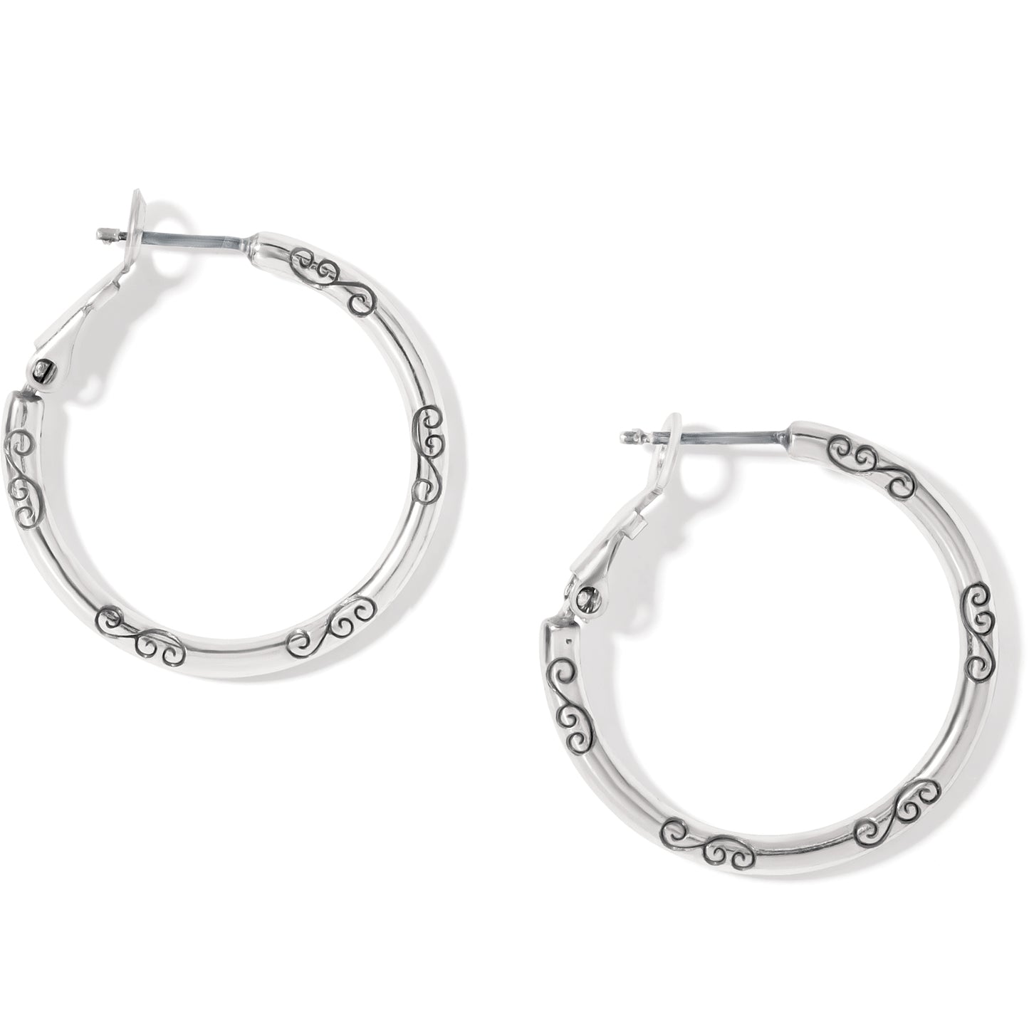 J19520 Silver Sml Hoop Charm Earrings