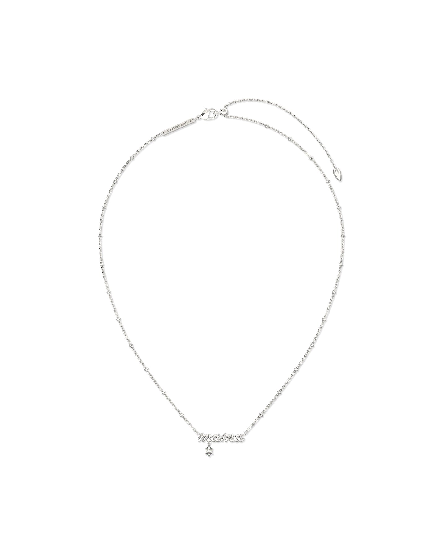 9608877989 MAMA CRYSTAL SHORT PENDANT NECKLACE SILVER ONE SIZE