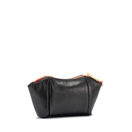 Paul pocket black press/brushed gold red zip