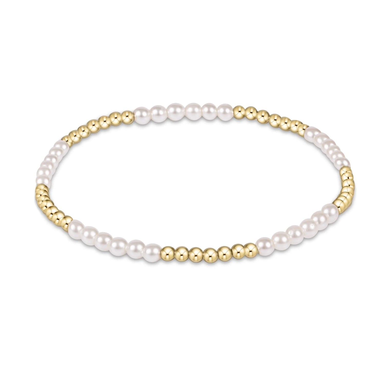 BCL2BLFPPE3 Classic Blissful Pattern 2.5mm Bead Bracelet - 3mm Pearl