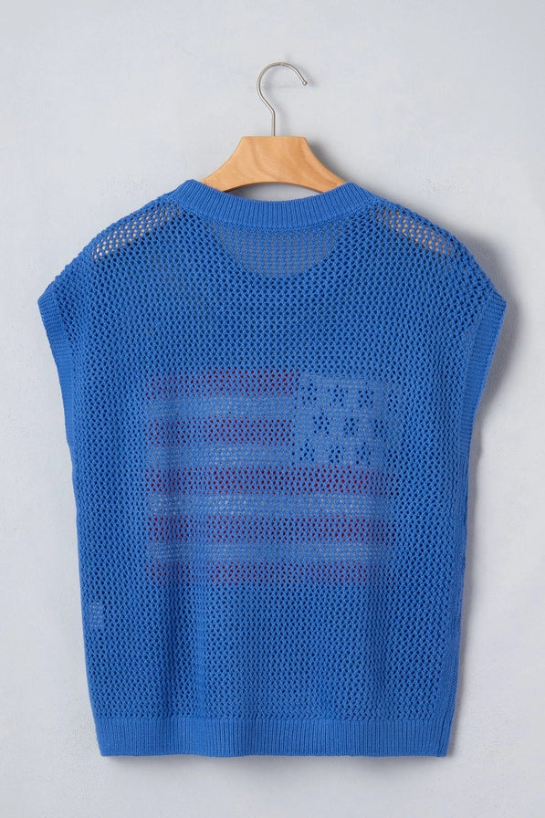 Land of the free knit Blue Tee