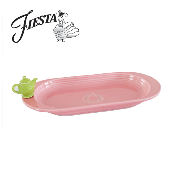 Fiesta bread tray with green teapot mini
