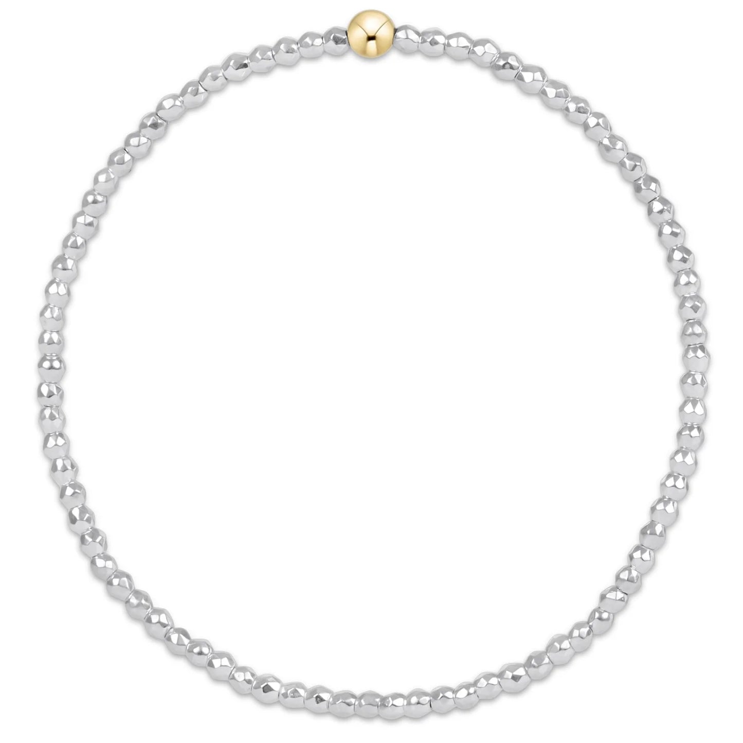 BEXBRSILFHEM2 enewton Extends - Bright Silver Faceted Hematite 2mm Bead Bracelet