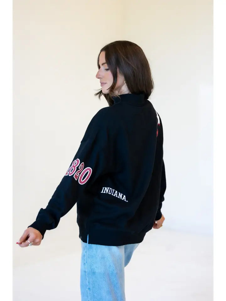 Indiana All Over Scatter Oversized Funnel Neck Black