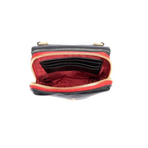 VIP Mobile Black brushed Gold Red Zipper