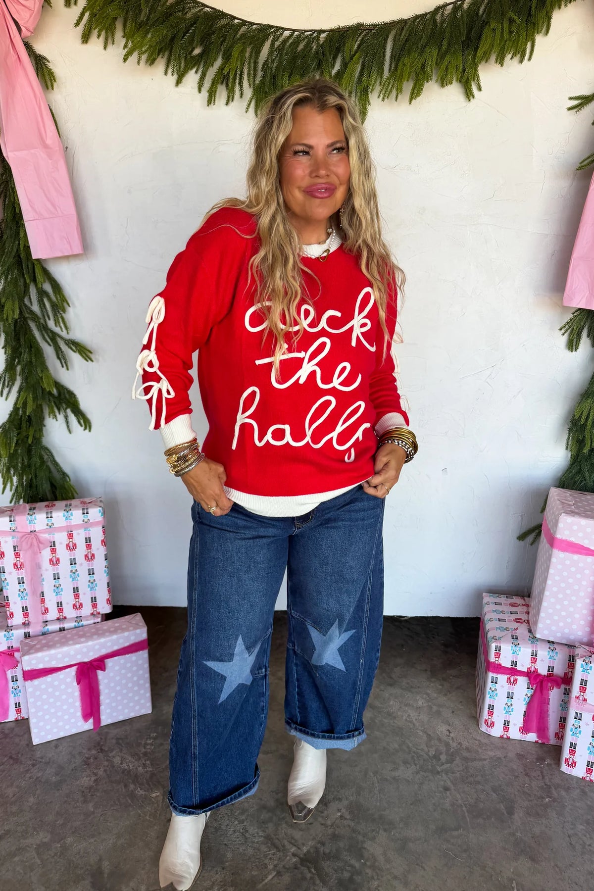 Deck The Halls Bow Sweater